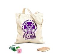 AILOONG Bolsos de lona de algodón para mujer Diseño de combate de MMA de guerrero samurái Tela de 340g/m² de grosor Material agradable para la piel