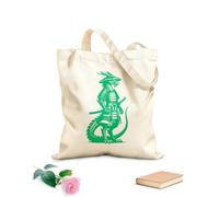 AILOONG Bolsos de lona de algodón para mujer Dragón samurái con armadura en posición de combate con espada katana Tela de 340g/m² de grosor Material agradable para la piel