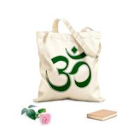 AILOONG Bolsos de lona de algodón para mujer El símbolo om se utiliza en la meditación y los rituales, así como en la espiritualidad y la filosofía. Tela de 340g/m² de grosor