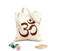AILOONG Bolsos de lona de algodón para mujer El símbolo om se utiliza en la meditación y los rituales, así como en la espiritualidad y la filosofía. Tela de 340g/m² de grosor