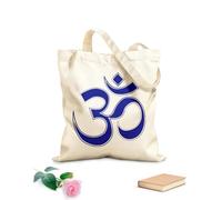 AILOONG Bolsos de lona de algodón para mujer El símbolo om se utiliza en la meditación y los rituales, así como en la espiritualidad y la filosofía. Tela de 340g/m² de grosor