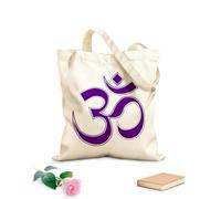 AILOONG Bolsos de lona de algodón para mujer El símbolo om se utiliza en la meditación y los rituales, así como en la espiritualidad y la filosofía. Tela de 340g/m² de grosor
