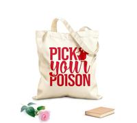 AILOONG Bolsos de lona de algodón para mujer Elige tu veneno Feliz Halloween bruja murciélago gato casa aterradora tumba calabaza esqueleto Tela de 340g/m² de grosor Material agradable para la piel