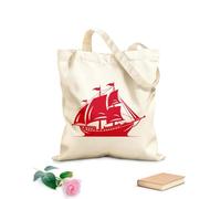 AILOONG Bolsos de lona de algodón para mujer Emblema de barco antiguo de viaje mítico, diseño de barco marinero del Viejo Mundo Tela de 340g/m² de grosor Material agradable para la piel