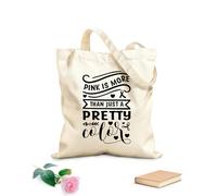 AILOONG Bolsos de lona de algodón para mujer Es más que un bonito diseño tipográfico de concienciación sobre el cáncer de mama. Tela de 12 oz de grosor Material agradable para la piel 31x36cm Mediano