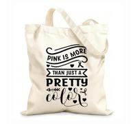 AILOONG Bolsos de lona de algodón para mujer Es más que un bonito diseño tipográfico de concienciación sobre el cáncer de mama. Tela de 12 oz de grosor Material agradable para la piel 25x30cm Pequeño