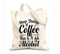 AILOONG Bolsos de lona de algodón para mujer Hazte a un lado café esto es un trabajo Tela de 12 oz de grosor Material agradable para la piel 25x30cm Pequeño