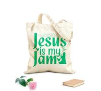 AILOONG Bolsos de lona de algodón para mujer Jesús es mi mermelada Tela de 340g/m² de grosor Material agradable para la piel