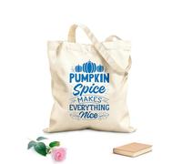 AILOONG Bolsos de lona de algodón para mujer La especia de calabaza hace que todo sea bonito, letras dibujadas a mano con citas otoñales, diseños otoñales Tela de 340g/m² de grosor