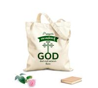 AILOONG Bolsos de lona de algodón para mujer La oración no significa nada si Dios no responde. Cita cristiana, tipografía, diseño de versículos bíblicos. Tela de 340g/m² de grosor