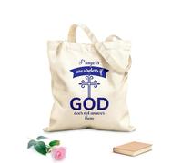 AILOONG Bolsos de lona de algodón para mujer La oración no significa nada si Dios no responde. Cita cristiana, tipografía, diseño de versículos bíblicos. Tela de 340g/m² de grosor