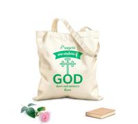 AILOONG Bolsos de lona de algodón para mujer La oración no significa nada si Dios no responde. Cita cristiana, tipografía, diseño de versículos bíblicos. Tela de 340g/m² de grosor