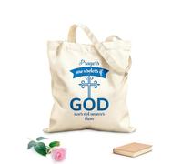 AILOONG Bolsos de lona de algodón para mujer La oración no significa nada si Dios no responde. Cita cristiana, tipografía, diseño de versículos bíblicos. Tela de 340g/m² de grosor