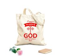 AILOONG Bolsos de lona de algodón para mujer La oración no significa nada si Dios no responde. Cita cristiana, tipografía, diseño de versículos bíblicos. Tela de 340g/m² de grosor