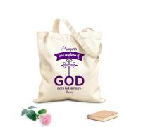 AILOONG Bolsos de lona de algodón para mujer La oración no significa nada si Dios no responde. Cita cristiana, tipografía, diseño de versículos bíblicos. Tela de 340g/m² de grosor