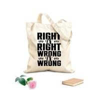 AILOONG Bolsos de lona de algodón para mujer Lo correcto es correcto, lo incorrecto es incorrecto, cita con letras Tela de 12 oz de grosor Material agradable para la piel 31x36cm Mediano