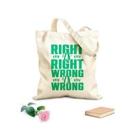AILOONG Bolsos de lona de algodón para mujer Lo correcto es correcto, lo incorrecto es incorrecto, cita con letras Tela de 340g/m² de grosor Material agradable para la piel