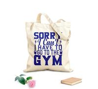 AILOONG Bolsos de lona de algodón para mujer Lo siento, no puedo ir al gimnasio. Tela de 340g/m² de grosor Material agradable para la piel