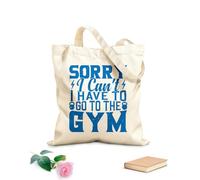 AILOONG Bolsos de lona de algodón para mujer Lo siento, no puedo ir al gimnasio. Tela de 340g/m² de grosor Material agradable para la piel