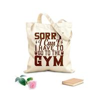 AILOONG Bolsos de lona de algodón para mujer Lo siento, no puedo ir al gimnasio. Tela de 340g/m² de grosor Material agradable para la piel