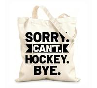 AILOONG Bolsos de lona de algodón para mujer Lo siento, no puedo jugar al hockey. Adiós. Tela de 12 oz de grosor Material agradable para la piel 31x36cm Mediano