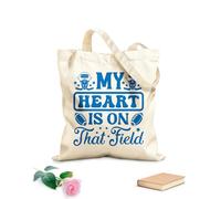AILOONG Bolsos de lona de algodón para mujer Mi corazón está en ese campo Tela de 340g/m² de grosor Material agradable para la piel