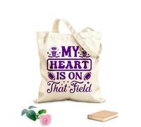 AILOONG Bolsos de lona de algodón para mujer Mi corazón está en ese campo Tela de 340g/m² de grosor Material agradable para la piel