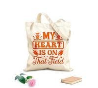 AILOONG Bolsos de lona de algodón para mujer Mi corazón está en ese campo Tela de 340g/m² de grosor Material agradable para la piel