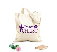 AILOONG Bolsos de lona de algodón para mujer Mi paz os doy paz en Cristo escritura bíblica del evangelio de juan Tela de 340g/m² de grosor Material agradable para la piel
