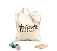 AILOONG Bolsos de lona de algodón para mujer Mi paz os doy paz en Cristo escritura bíblica del evangelio de juan Tela de 340g/m² de grosor Material agradable para la piel