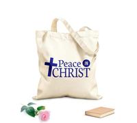 AILOONG Bolsos de lona de algodón para mujer Mi paz os doy paz en Cristo escritura bíblica del evangelio de juan Tela de 340g/m² de grosor Material agradable para la piel