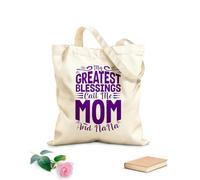 AILOONG Bolsos de lona de algodón para mujer Mis mayores bendiciones llámame mamá y nana Tela de 340g/m² de grosor Material agradable para la piel