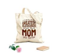 AILOONG Bolsos de lona de algodón para mujer Mis mayores bendiciones llámame mamá y nana Tela de 340g/m² de grosor Material agradable para la piel
