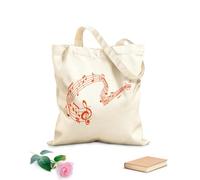 AILOONG Bolsos de lona de algodón para mujer Ola musical de notas en un concierto de orquesta de pentagrama Tela de 340g/m² de grosor Material agradable para la piel