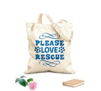 AILOONG Bolsos de lona de algodón para mujer Por favor, ama el diseño de citas de perros rescatados Tela de 340g/m² de grosor Material agradable para la piel