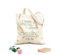 AILOONG Bolsos de lona de algodón para mujer Porque alguien a quien amamos está en el cielo, hay un pedacito de cielo en nuestro hogar. Tela de 340g/m² de grosor Bolsa para dibujar