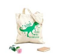 AILOONG Bolsos de lona de algodón para mujer rawr significa te amo en forma de corazón de dinosaurio, día de San Valentín, el amor es mío, vacaciones Tela de 340g/m² de grosor