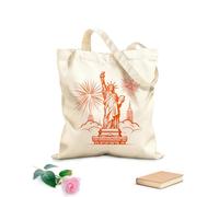 AILOONG Bolsos de lona de algodón para mujer Retrato de la Estatua de la Libertad, imagen de EE. UU. Tela de 340g/m² de grosor Material agradable para la piel