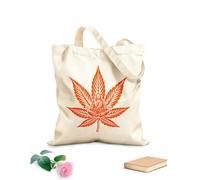 AILOONG Bolsos de lona de algodón para mujer Saco de meditación Jesús sobre una hoja de marihuana espiritualidad audaz Tela de 340g/m² de grosor Material agradable para la piel