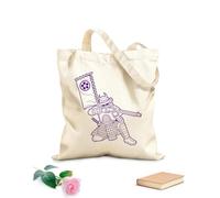 AILOONG Bolsos de lona de algodón para mujer silueta de guerrero samurái Tela de 340g/m² de grosor Material agradable para la piel