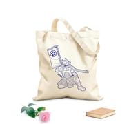 AILOONG Bolsos de lona de algodón para mujer silueta de guerrero samurái Tela de 340g/m² de grosor Material agradable para la piel