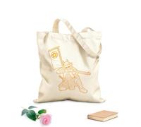 AILOONG Bolsos de lona de algodón para mujer silueta de guerrero samurái Tela de 340g/m² de grosor Material agradable para la piel