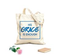 AILOONG Bolsos de lona de algodón para mujer Su gracia es suficiente Tela de 340g/m² de grosor Material agradable para la piel