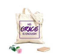 AILOONG Bolsos de lona de algodón para mujer Su gracia es suficiente Tela de 340g/m² de grosor Material agradable para la piel