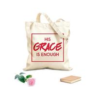 AILOONG Bolsos de lona de algodón para mujer Su gracia es suficiente Tela de 340g/m² de grosor Material agradable para la piel