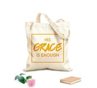 AILOONG Bolsos de lona de algodón para mujer Su gracia es suficiente Tela de 340g/m² de grosor Material agradable para la piel