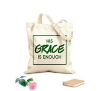 AILOONG Bolsos de lona de algodón para mujer Su gracia es suficiente Tela de 340g/m² de grosor Material agradable para la piel
