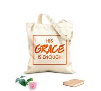 AILOONG Bolsos de lona de algodón para mujer Su gracia es suficiente Tela de 340g/m² de grosor Material agradable para la piel