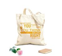 AILOONG Bolsos de lona de algodón para mujer Tanto si crees que puedes como si crees que no puedes, tienes razón. Tela de 340g/m² de grosor Plegable