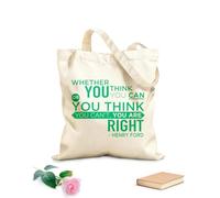 AILOONG Bolsos de lona de algodón para mujer Tanto si crees que puedes como si crees que no puedes, tienes razón. Tela de 340g/m² de grosor Plegable